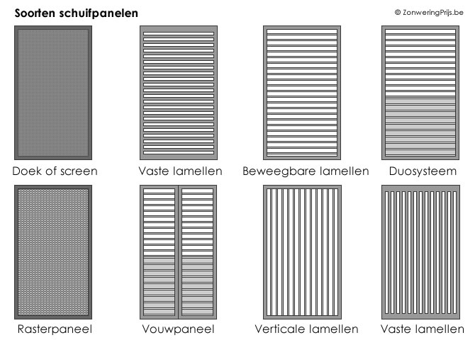 Soorten schuifpanelen